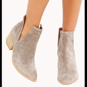 Jeffrey Campbell Orwell Side Slit Suede Ankle Booties Gray Women